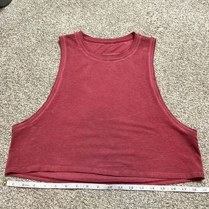 LuluLemon Cut Back Crop Tank - like new - Size 6 - Washed Chianti
